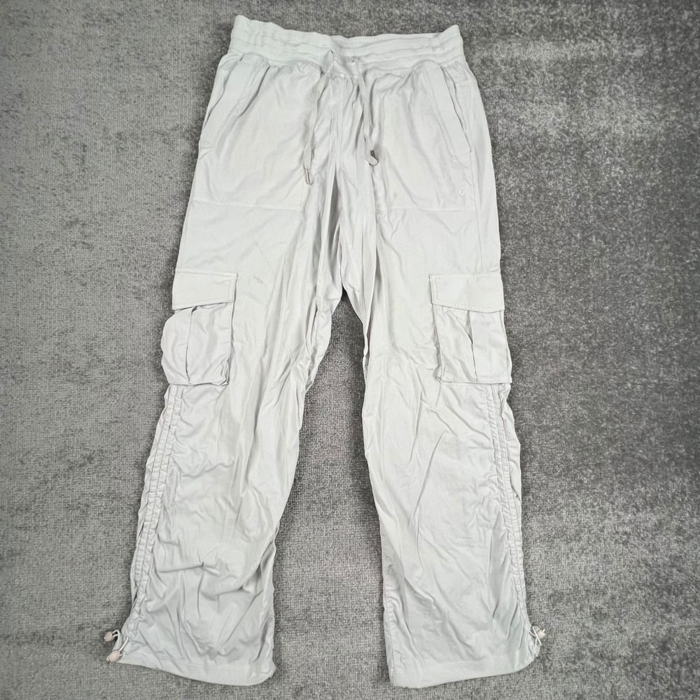 Lululemon Dance Studio Cargo Pant Bone White Ruched Bungee Hem LW5GILS Size M